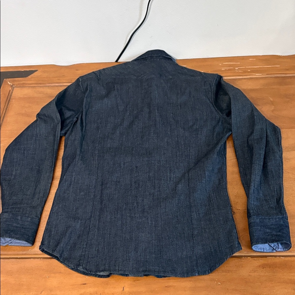 Banana Republic Dark Blue Denim Shirt Size Small - Picture 6 of 10